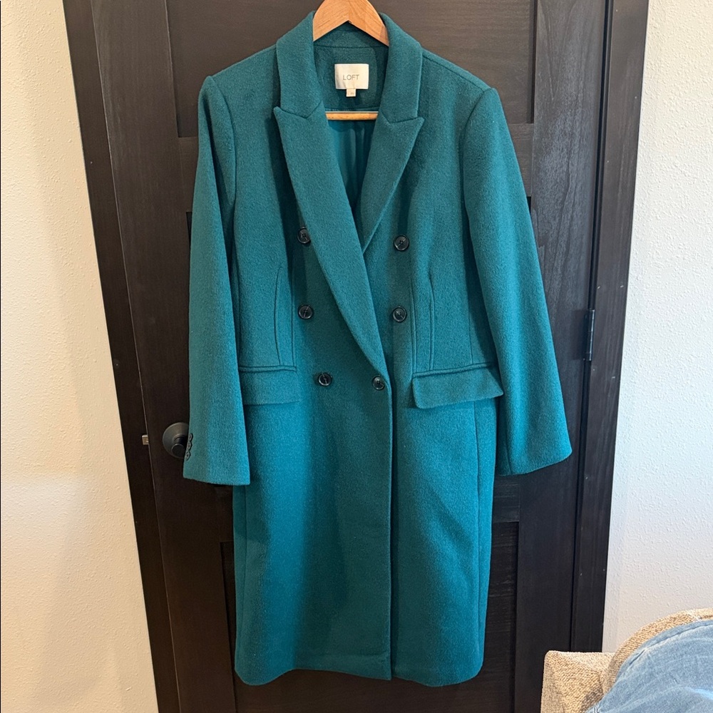 LOFT Women's Teal Trench Coat